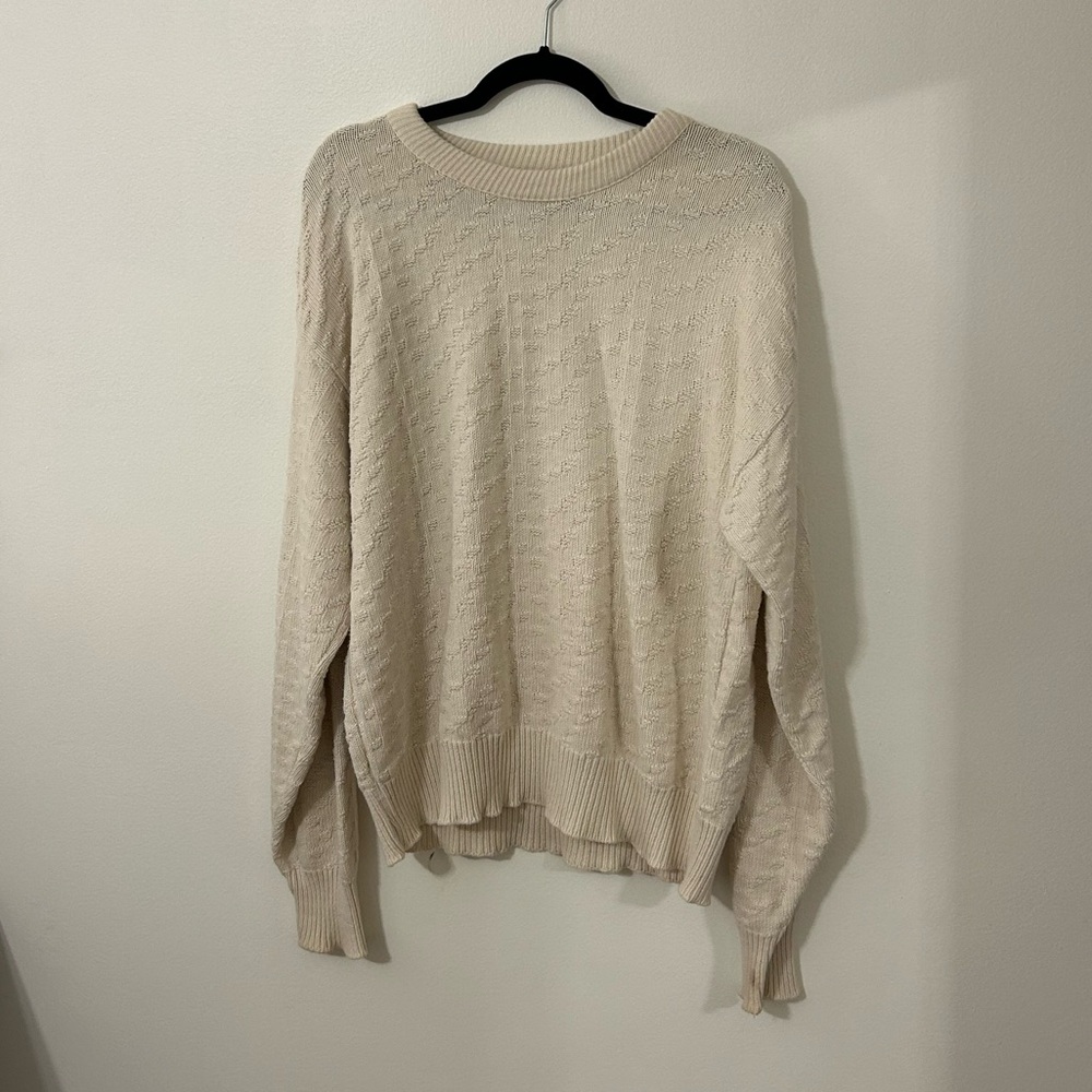 Vintage American Crew Club Cream Knit Sweater